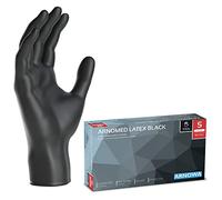 ARNOMED 100x Gants jetables en latex taille S noir, Gants jetables de chirurgie et de laboratoire, Gants à usage unique en nitrile, Moufles en latex en XS, S, M, L, XL, XXL