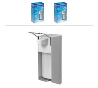ARNOMED 2 Distributeur gel hydroalcoolique en aluminium, distributeur savon automatique 500ml, Levier court - fixation/montage mural, Soap Dispenser, distributeur de savon automatique