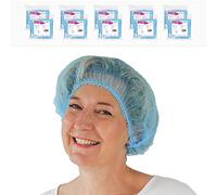 ARNOMED charlotte cheveux bleu, charlotte jetable bleue, charlotte aliemntaire 1000 pièces, 52 cm, charlottes jetables cheveuxs pour la cuisine ou le dentiste, charlotte bonnnet pour hommes/femmes
