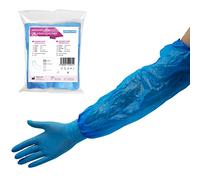 ARNOMED CPE manchon protection extra fort, 100x manchon de protection avant bras, manchon avant bras unisexe (40x20 cm), manchette jetable en plastique jetable avec élastiques, manchon jetable