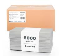 ARNOMED Essuie-Main en Papier 5000 Pièces, 1 Pli Plié en V, 25x23cm, Naturel, 20x250 Pcs, Pour Atelier, Pliage Serviette