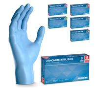 ARNOMED Gants nitrile taille S, gant nitrile bleu, 100 pièces/boîte, gants jetable non poudrés & sans latex, gants de cuisine et mecanique jetables, gant en nitrile jetables en XS, S, M, L, XL & XXL