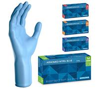 ARNOMED Gants jetables Bleu Extra Longs, gants jetables de 30cm de long en M, Gants en nitrile jetables Extra Épais, 100 pcs/boîte, gants en caoutchouc longs jetables, gants nitrile en S, M, L & XL