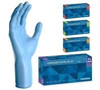 ARNOMED Gants jetables Bleu Extra Longs, gants jetables de 30cm de long en XL, Gants en nitrile jetables Extra Épais, 100 pcs/boîte, gants en caoutchouc longs jetables, gants nitrile en S, M, L & XL