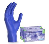ARNOMED gants jetables bleu océan, gants nitrile taille M, gant jetable 400 pièces (4 boîtes), gants en nitrile non poudrés & sans latex, gants jetable cuisine, gants a usage unique en S, M, L & XL