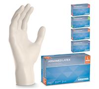 ARNOMED® Gants jetables en latex taille L blanc [500 pcs] - Gants jetables de chirurgie et de laboratoire - Gants jetables en nitrile - Moufles en latex en XS, S, M, L, XL, XXL