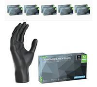 ARNOMED® Gants jetables en latex taille M noir [1000 pcs] - Gants jetables de chirurgie et de laboratoire - Gants jetables en nitrile - Moufles en latex en XS, S, M, L, XL, XXL