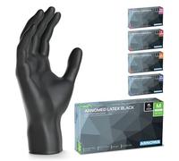 ARNOMED® Gants jetables en latex taille M noir [500 pcs] - Gants jetables de chirurgie et de laboratoire - Gants jetables en nitrile - Moufles en latex en XS, S, M, L, XL, XXL