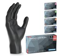 ARNOMED® Gants jetables en latex taille S noir [500 pcs] - Gants jetables de chirurgie et de laboratoire - Gants jetables en nitrile - Moufles en latex en XS, S, M, L, XL, XXL
