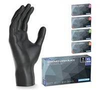 ARNOMED® Gants jetables en latex taille XL noir [200 pcs] - Gants jetables de chirurgie et de laboratoire - Gants jetables en nitrile - Moufles en latex en XS, S, M, L, XL, XXL