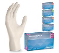 ARNOMED® Gants jetables en latex taille XS blanc [500 pcs] - Gants jetables de chirurgie et de laboratoire - Gants jetables en nitrile - Moufles en latex en XS, S, M, L, XL, XXL