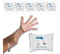 ARNOMED Gants jetables en PE pour hommes, 1000 pcs gant jetable en sacs, gant alimentaire de ménage transparents, gant plastique jetable de protection pour la coloration des cheveux, gants fins