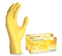 ARNOMED gants jetables jaune, gants nitrile taille L, gant jetable 200 pièces (2 boîtes), gants en nitrile non poudrés & sans latex, gants jetable cuisine, gants a usage unique en XS, S, M & L