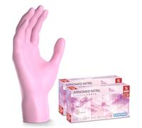 ARNOMED gants jetables rose, gants nitrile taille S, gant jetable 200 pièces (2 boîtes), gants en nitrile non poudrés & sans latex, gants jetable cuisine, gants a usage unique en XS, S, M & L