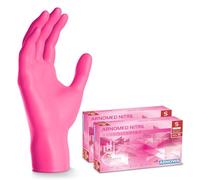 ARNOMED gants jetables rose, gants nitrile taille S, gant jetable 200 pièces (2 boîtes), gants en nitrile non poudrés & sans latex, gants jetable cuisine, gants a usage unique en XS, S, M, L & XL