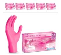 ARNOMED gants jetables rose, gants nitrile taille XS, gant jetable 2000 pièces (20 boîtes), gants en nitrile non poudrés & sans latex, gants jetable cuisine, gants a usage unique en XS, S, M, L & XL