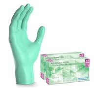 ARNOMED gants jetables vert, gants nitrile taille XS, gant jetable 200 pièces (2 boîtes), gants en nitrile non poudrés & sans latex, gants jetable cuisine, gants a usage unique en XS, S, M, L & XL