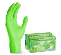 ARNOMED gants jetablesvert, gants nitrile taille M, gant jetable 200 pièces (2 boîtes), gants en nitrile non poudrés & sans latex, gants jetable cuisine, gants a usage unique en XS, S, M, L & XL