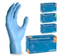 ARNOMED Gants nitrile jetables taille L, 1000 pièces (5 boîtes), gants en nitrile bleu, gant jetable non poudrés & sans latex, gants jetables, gants cuisine jetable en tailles S, M, L & XL