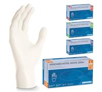 ARNOMED Gants nitrile jetables taille L, 400 pièces (2 boîtes), gants en nitrile blanc, gant jetable non poudrés & sans latex, gants jetables, gants cuisine jetable en tailles S, M, L & XL
