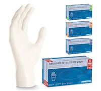 ARNOMED Gants nitrile jetables taille S, 2000 pièces (10 boîtes), gants en nitrile blanc, gant jetable non poudrés & sans latex, gants jetables, gants cuisine jetable en tailles S, M, L & XL