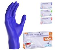 ARNOMED Gants nitrile taille L, gant bleu violet, 100 pièces/boîte, gants jetable sans accélérateur, non poudrés, sans latex, gants en caoutchouc hypoallergénique, gants en S, M, L, XL