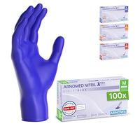 ARNOMED Gants nitrile taille M, gant bleu violet, 100 pièces/boîte, gants jetable sans accélérateur, non poudrés, sans latex, gants en caoutchouc hypoallergénique, gants en S, M, L, XL