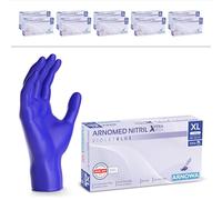 ARNOMED Gants nitrile taille XL, gant bleu violet, 1000 pièces/boîte, gants jetable sans accélérateur, non poudrés, sans latex, gants en caoutchouc hypoallergénique, gants en S, M, L, XL