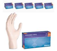 Gants jetables ARNOMED en vinyle L, 1000 pièces (10 boîtes), gant non poudre, gants jetable, gants vinyle, boite de gants jetables, gants en vinyle disponibles en tailles S, M, L & XL, gant hygiene