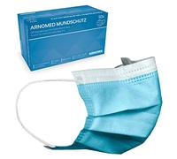 ARNOMED Masques médicaux bleus 50x, masques bleus type IIR, masques médicaux conformes à la norme EN 14683, 4 couches certifiés CE, protège-masques jetables