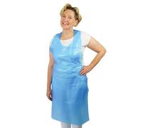 ARNOMED Tablier jetable PE 100 pcs, Tabliers étanches, Tabliers plastiques 30µ d'épaisseur, Tabliers jetables en bloc 75x120cm, Tablier bleu surblouse jetable