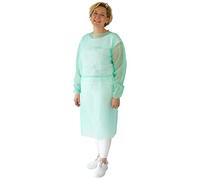 ARNOMED Surblouse jetable PP, tablier jetable vert unisexe 115x137cm, 10 pcs Tablier plastique jetable pour travaux et milieu médical, 23 g/m², Surblouse jetable medical en PP non-tissé