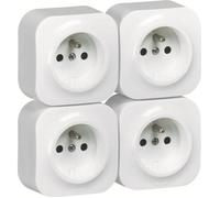 ARNOULD Lot de 4 prises de courant avec terre en saillie blanc
