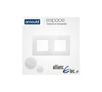Arnould - Plaque Blanc Lumière 2 Postes Double Horizntale Ou Vertical Entraxe 71mm Arnould Espace