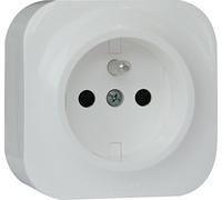 Arnould - Prise de courant avec terre saillie Profil Eco - Blanc