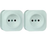 Arnould - Prise de courant sans terre saillie Profil Eco - Blanc (Lot de 2)