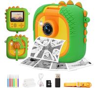 ARNSSIEN Appareil Photo Enfant Instantané Numérique 2,4" Flip 180° Selfie | Impression instantanée, 3 rouleaux papier, Caméra Vidéo 1080P, Cadeau Anniversaire pour filles et garçons 3-12 ans, M2