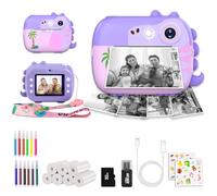 ARNSSIEN Appareil Photo Instantané,Appareil Photo Enfant avec vidéo HD pour les enfants de 3 à 12 ans,Cadeau de Noël pour les filles et les garçons, 7 rouleaux de papier instantané et Carte de 32GB,M3