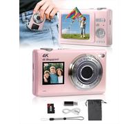 ARNSSIEN Appareil Photo Numérique avecà Double écran,Autofocus 4K 48MP pour Vidéos de Blog,Carte de 32GB, Appareil Photo Compacts,Zoom 16X, Anti-Vibrations, pour Enfants/Ados/Débutants,Y5