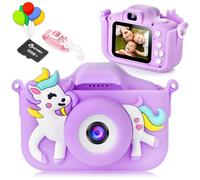 ARNSSIEN Caméra pour Enfants avec Protection de l'objectif, caméra pour Enfants 3-10 Ans, Cadeau d'anniversaire de Noël,2.0 Pouces Enfant Appareil Photo Numérique,vidéo HD 1080p, Carte SD 32 Go