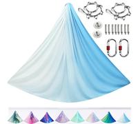 ARNTY Kit de Yoga pour Adultes, Accessoires de Yoga, Charge de 500 kg, Matériel D'installation Complet Inclus (Muti-WhiteBlue)