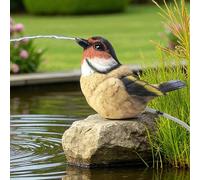Arnusa Gargouille solaire - Figurine de bassin avec pompe solaire et jeu d'eau - Décoration de jardin en polyrésine aspect réaliste - Fontaine solaire avec pompe pour bassin de jardin et cours d'eau