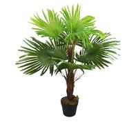 Arnusa Palmier Artificiel 90 cm avec 9 Feuilles de Palmier artificielles Plante Artificielle Arbre Artificiel Tropical Plante décorative en Pot