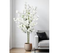 Arnusa Plante Artificielle Cerisier en Fleurs, Cerisier, Plante Artificielle, Arbre Artificiel, Fleur de Cerisier, Plante d'intérieur (Blanc, 160 cm)