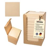 Aroba Airlaid Lot de 100 serviettes cocktail, semblables à du tissu, 20 x 20 cm, pliables en 1/4, qualité supérieure, disponibles en 21 s, pour mariage, anniversaire, bar, café, discothèque