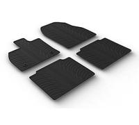 AROBA GL0881 Lot de 4 tapis de sol design en caoutchouc compatibles avec Toyota BZ4X à partir de 04.2022> Bord surélevé 4 pièces Noir Tapis de voiture en caoutchouc sur mesure