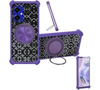 Aroepurt Coque avec SPC Wuum One Discovery Coque Case CX-17-ZI | Phone Etui Cover [1*Protecteur d'écran en verre trempé] Coque hybride [Support magnétique en anneau]
