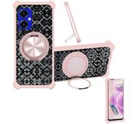 Aroepurt Coque avec SPC Wuum One Discovery Coque Case CX-18-FEN | Phone Etui Cover [1*Protecteur d'écran en verre trempé] Coque hybride [Support magnétique en anneau]
