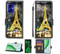 Aroepurt Coque avec SPC Wuum One Discovery Coque Case PTH-TT | Phone Etui Cover [1*Protecteur d'écran en verre][Blocage RFID][Paillettes dorées + Effet lumineux]