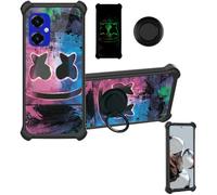 Aroepurt Coque avec SPC Wuum One Discovery Coque Case YGH-BQ | Phone Etui Cover [1*Protecteur d'écran en verre trempé]Hybride[Support pour anneau][Effet lumineux]